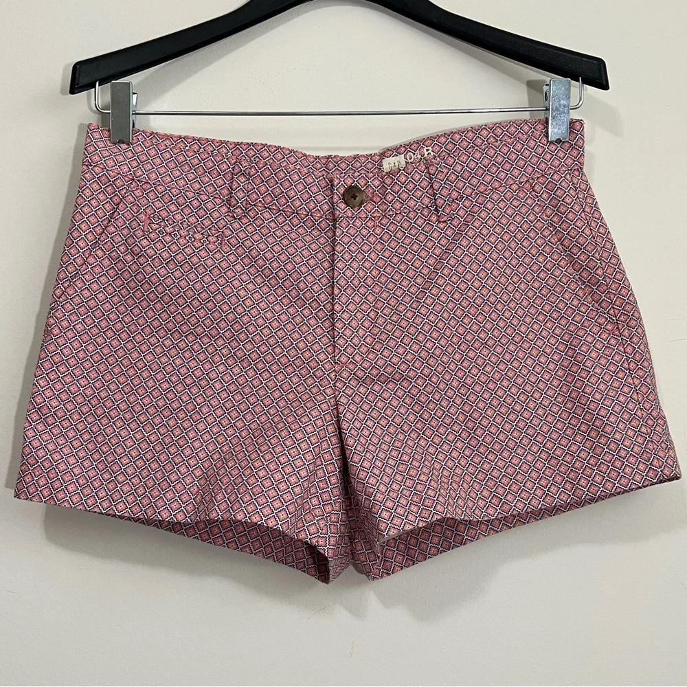 Gap Printed Chino Shorts Womens Size 4 Pink Mid Rise Lightweight Cotton